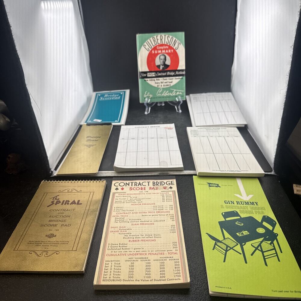 Vintage Bridge Score Pads Lot Contract Bridge Gin Rummy Culbertson 1950-1970s